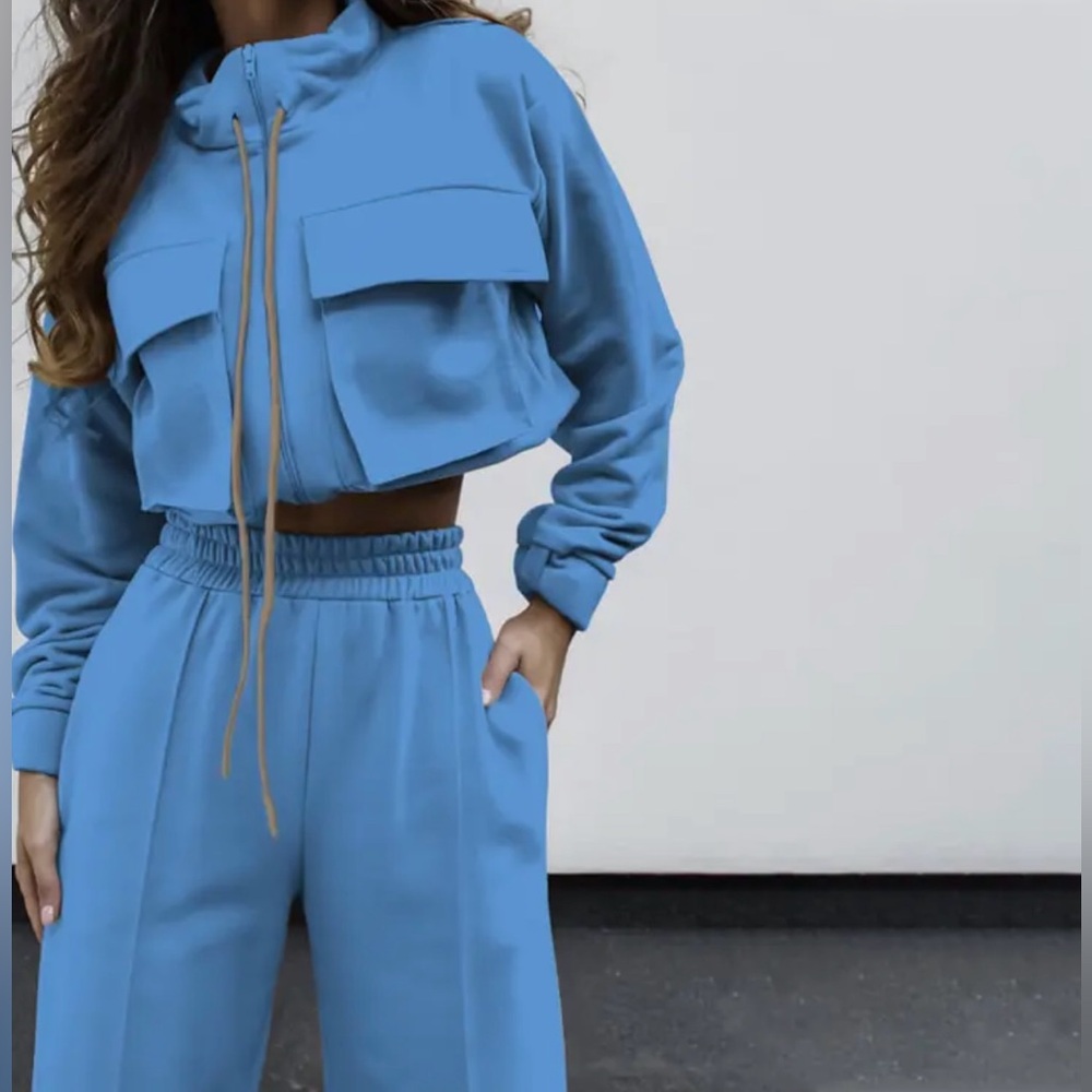 Private Label Blue Utility Track Pants